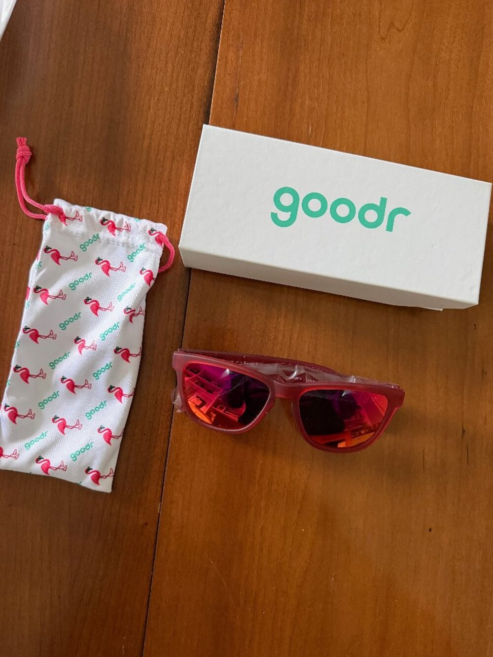 NEW - Red/Dark Pink Goodr 'Phoenix at a Bloody Mary Bar' Sunglasses